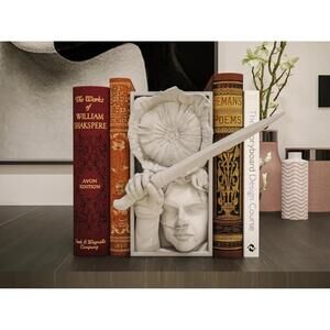 Dune Book Nook Bookshelf Insert - Fremen Warrior & Sandworm Sci-Fi Decor